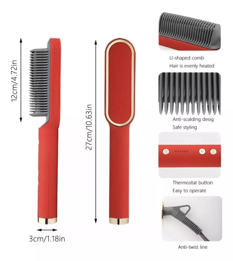 Cepillo Alisador Plancha 🔥Anti quemaduras 5 Niveles 45w🔥