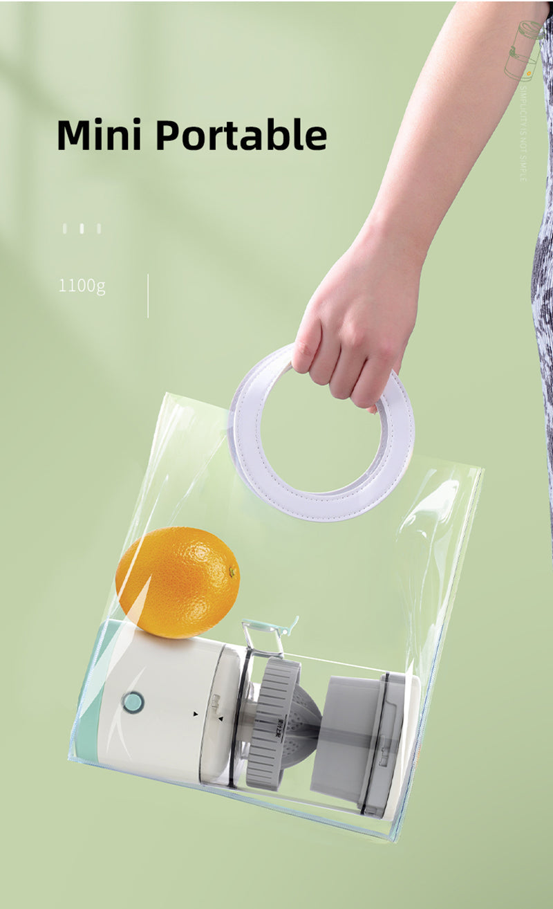 🟠 Exprimidor Eléctrico Portátil Recargable – ¡Haz jugo donde quieras!