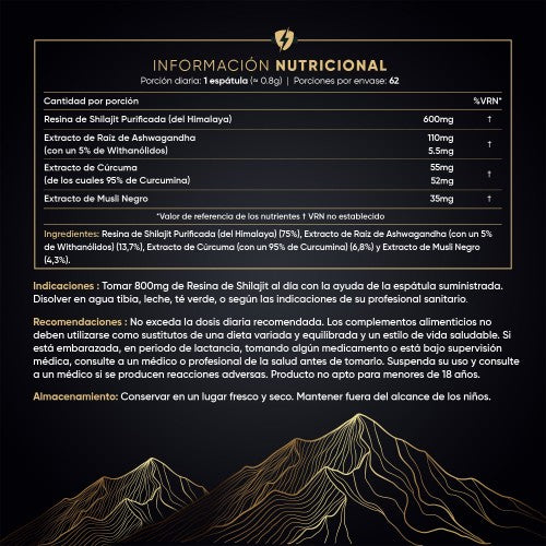 Shilajit Original con INVIMA – Resina 100% Pura | Potente Estimulante Natural y Rejuvenecedor